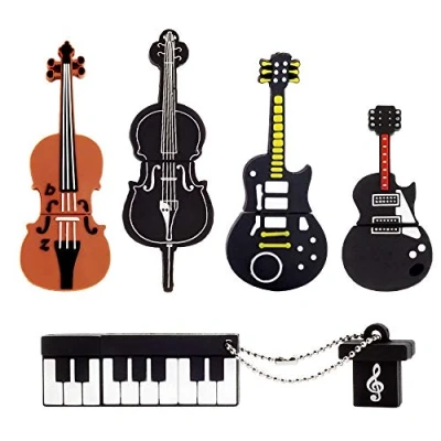 Abbildung von LEIZHAN 5 * 16GB USB Stick High Speed Silikon Musikinstrument Cartoon Flash Memory Pen Drive Laptop Computer PC Windows