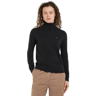 Abbildung von Tommy Hilfiger ROLL NECK Langarmshirt, Damen, Größe: Small, Black