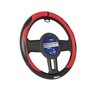 Abbildung von SPARCO S128 SPCS128RS Lenkradbezug schwarz/rot 37 38cm PVC, Gummi elastisch