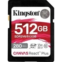 Abbildung von Kingston Canvas React Plus V60 SD 512GB SDXC UHS II 280R/150W U3 for Full HD/4K