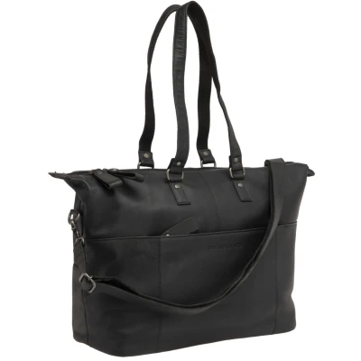 Abbildung von Fahrradtasche New Looxs Verla 34 X 18 44cm 21 Liter Aus Luxusleder Schwarz
