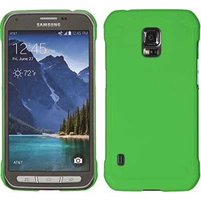 Abbildung von PhoneNatic case kompatibel mit Samsung Galaxy S5 Active Hülle grün gummiert Hard Cover