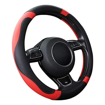 Abbildung von SFONIA Auto Lenkrad Abdeckung Lenkradschutz Lenkradhülle Mikrofaser Leder Universal 37 38cm/15 rutschfest Atmungsaktiv Langlebig (Rot)