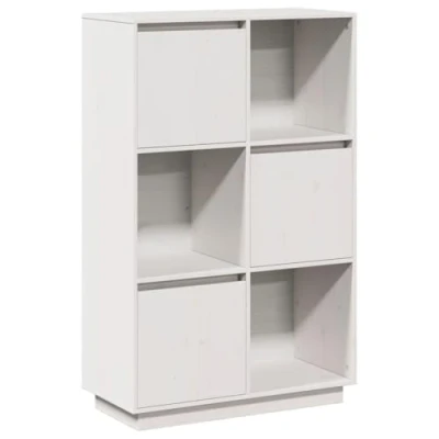 Abbildung von vidaXL Highboard Sideboard Kommode Schrank Anrichte Beistellschrank Mehrzweckschrank Holzschrank Hochschrank Weiß 74x35x117cm Massivholz Kiefer