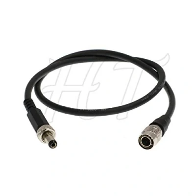 Abbildung von Hirose 4 poliger Stecker auf Verriegelung DC 2,1 mm Stromkabel für Sony Kamera zu Lectrosonics und Atomos Monitor