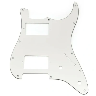 Abbildung von Musiclily Pro 11 Löcher ST Schlagbrett HH Gitarren Pickguard mit 2 Bedeckter Humbucker Potis Aussparungen für Fender Squier Strat Style E Gitarre, 3 lagig Aged White