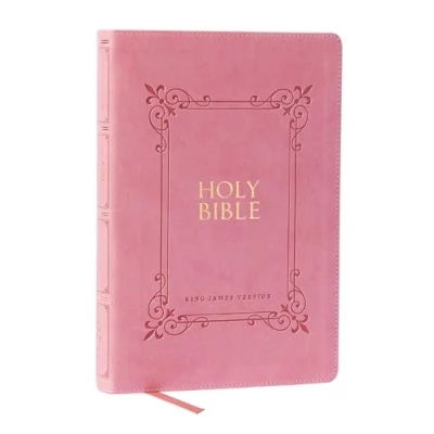 Abbildung von KJV Holy Bible: Large Print with 53,000 Center Column Cross References, Pink Leathersoft, Red Letter, Comfort (Thumb Indexed): King James ...