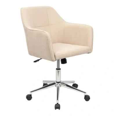 Abbildung von SVITA Schreibtischstuhl JAKE (1 St), stufenlos höhenverstellbar, pflegeleicht, elegant, Rollen, Beige
