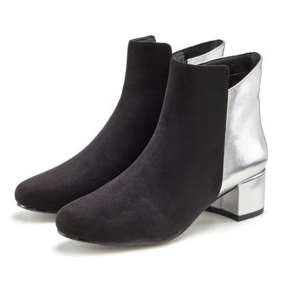 Abbildung von LASCANA Stiefelette, mit komfortablem Blockabsatz, Stiefel, Boots VEGAN