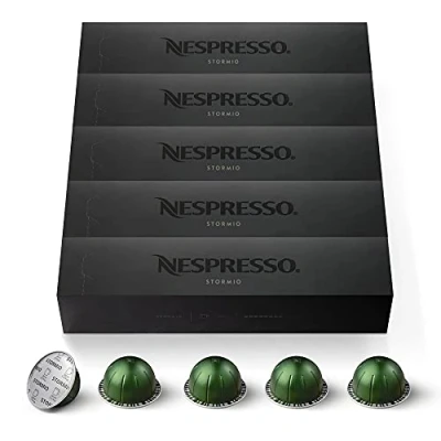 Abbildung von NESPRESSO VERTUO Stormio Arabica Kaffee mit dunkler Röstung Ideal für den großen Kaffeebecher (230ml) Kompatibel Kapselmaschinen 50 Kapseln