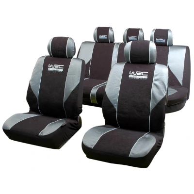 Abbildung von WRC 007339 Sitzschonbezug schwarz/grau Mit Motiv Polyester vorne und hinten