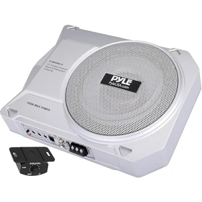 Abbildung von PLMRSBA10 Subwoofer System, 25,4 cm (10 Zoll), flaches Profil, 900 Watt, kompakter, geschlossener aktiver Marine Untersitz Auto mit eingebautem Verstärker, betriebener Low