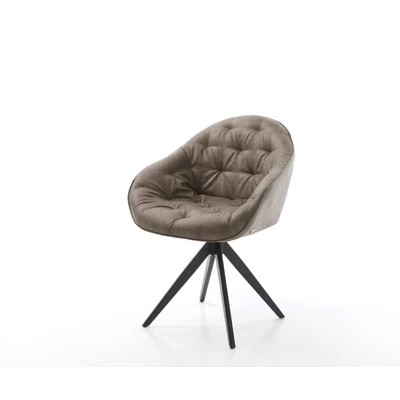 Abbildung von Drehstuhl Gaio Flex Taupe Vintage Kreuzgestell kantig Schwarz 180 drehbar