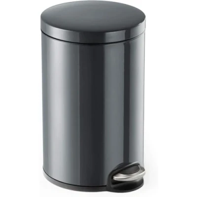 Abbildung von Durable Mülleimer 12L Treteimer Metall rund, mit Absenkautomatik und herausnehmbaren Inneneimer, 1 Stück, 341158