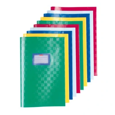 Abbildung von Herlitz 5204003 10er Packung Hefthüllen, A4, PP, Baststruktur, 100 my, farbig sortiert