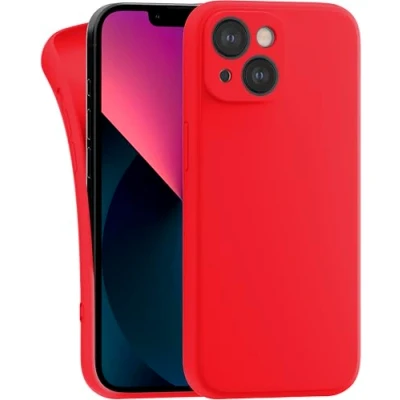 Abbildung von MyGadget Hülle Kompatibel mit iPhone 13 robuste Silikon Schutzhülle TPU Case Slim Silikonhülle Back Cover Kratzfest Handyhülle Matt Rot