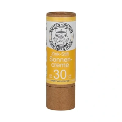Abbildung von Zink Stift Sonnencreme LSF 30 wasserfest mineralischer zinc stick 100% natürlich reef safe Riffsicher und plastikfrei