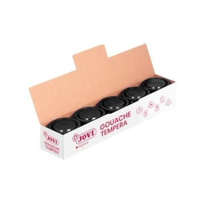 Abbildung von JOVI 50330 Pack Temperafarben 5, 35 ml, Schwarz