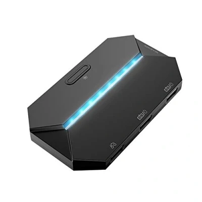 Abbildung von UrChoiceLtd G6L RGB Gaming Controller Konverter mit Hintergrundbeleuchtung, Typ C USB Tastatur und Maus, LED Adapter/Konverter für PS4/Xbox One/Xbox 360/Nintendo Switch/PS3 (schwarz)