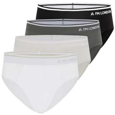 Abbildung von FM London (4er Pack) Herren Bambus Slips bequeme Unterwäsche ohne Etiketten Stretch Unterhose Öffnung vorne Multipack