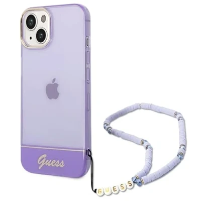 Abbildung von Guess GUHCP14SHGCOHU hülle für iPhone 14 6,1&quot; violett/Purple hardcase Translucent Pearl Strap