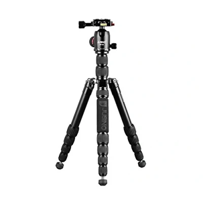 Abbildung von JUSINO TK 255S leichtes &amp; kompaktes Traveller Tripod/Monopod Reisestativ Aluminium + Stativkopf BT 02, mit Transporttasche