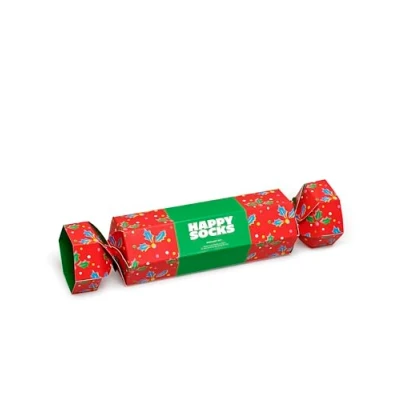 Abbildung von Happy Socks Weihnachten Socken 2 Pack Christmas Cracker Holly Box, farbenfrohe und verspielte für Männer Frauen, Rot Grün (41 46)