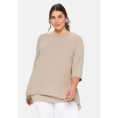 Abbildung von Sheego Blusenshirt &quot;Große Größen&quot;, in leichter A Linie mit Zipfelsaum