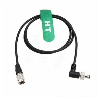 Abbildung von Hirose Stromkabel, 4 polig auf rechtwinkliger Verriegelung, Gleichstrom, 2,1 mm, für Lectrosonics Receiver, Sony Kamera Monitor, 50 cm