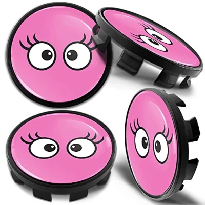 Abbildung von Biomar Labs 4 x 68mm Nabendeckel Kompatibel mit BMW 36136783536 Felgendeckel Radnabenabdeckung Nabenkappen Felgenkappen Radkappen Alufelgen Rosa Augen CB 44