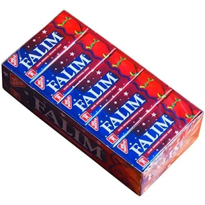Abbildung von Falim Kaugummi mit Erdbeeraroma ohne Zucker (20 x 5 Stück/140g)