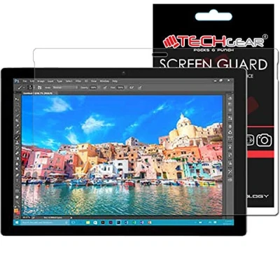 Abbildung von TECHGEAR [3 Stück Displayschutz für Microsoft Surface Pro 4 (12,3 Zoll) Ultra Klare Schutzfolie mit Reinigungstuch + Applikationskarte
