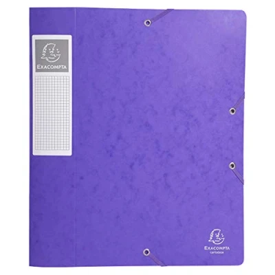 Abbildung von Exacompta 16015H Premium Sammelbox mit Gummizug 60 mm breit aus extra starkem Colorspan Karton Rückenschild für DIN A4 Archivbox Heftbox Dokumentenbox Zeichenbox Sammelmappe lila