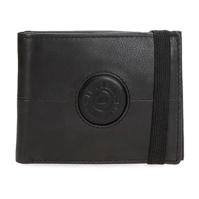 Abbildung von Pepe Jeans Cracker Geldbörse mit Gummiband Schwarz 11,5 x 8,5 1 cm Leder, Schwarz, Talla única,