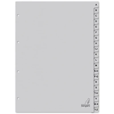 Abbildung von Kangaro Karton Register DIN A4 A Z. 180 g/m² recycelter Grau FSC 20 teilig