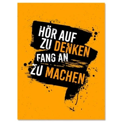 Abbildung von wandmotiv24 Leinwandbild Motivation, Hochformat, fang an zu Machen M0202
