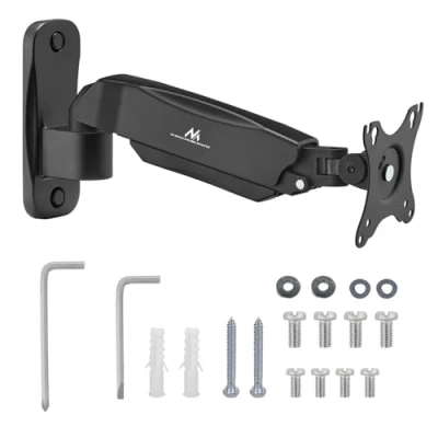 Abbildung von Maclean Monitor Wandhalterung Für 17 32&quot; Flach &amp; Curved Bildschirme bis 9 kg VESA 75x75 100x100 Schwenk , Neig Drehbar Universal Halterung mit mechanischer Feder MC 979