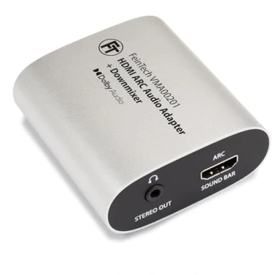Abbildung von FeinTech VMA00201 HDMI ARC TV Audio Adapter zu HDMI, 3,5 mm Klinke, Ton für Kopfhörer und Soundbar zugleich