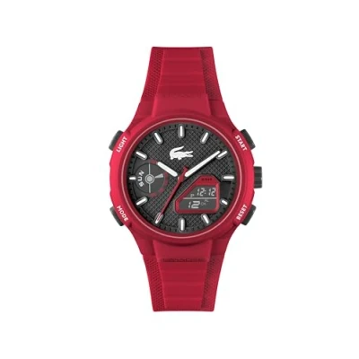 Abbildung von Lacoste Analoge Digitale Multifunktions Quarzuhr für Herren Kollektion LC33 mit Rotes Silikonarmband 2011368