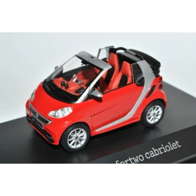 Abbildung von Spark Smart ForTwo Rally Rot Cabrio A451 2007 2014 1/43 Modell Auto mit individiuellem Wunschkennzeichen