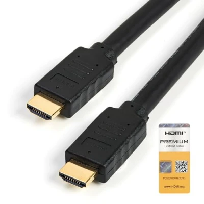Abbildung von StarTech.com 5m Premium Zertifiziertes HDMI 2.0 Kabel mit Ethernet High Speed Ultra HD 4K 60Hz Verbindungskabel HDR10 (Stecker/Stecker) Für UHD Monitore/TVs/Displays (HDMM5MP)