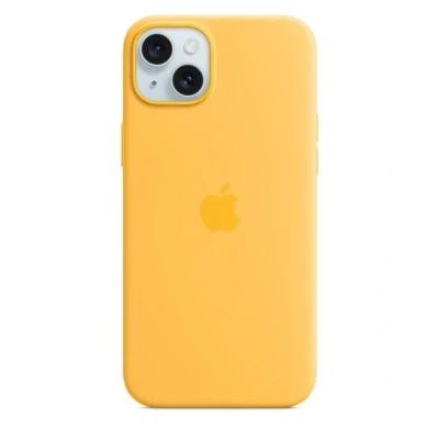 Abbildung von Apple iPhone 15 Plus Silikon Case mit MagSafe Warmgelb ​​​​​​​
