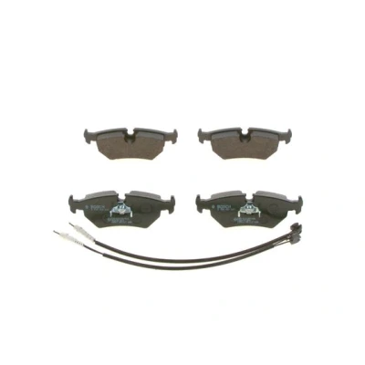 Abbildung von BOSCH 0 986 424 027 Bremsbelagsatz Low Metallic inkl. Verschleißwarnkontakt mit Kolbenclip JAGUAR: XJ Limousine, LANCIA: Zeta, FIAT: Ulysse I