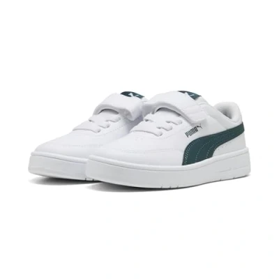 Abbildung von Puma Court Classic Clean Sneakers Kinder Schuhe White/Green Terrain Größe: 34