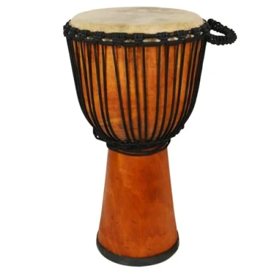 Abbildung von A Star 12 Zoll afrikanische Djembe Trommel aus Naturholz authentisch handgefertigt, Seil gestimmt, Fell Naturfell 60 cm Höhe, 30 Durchmesser