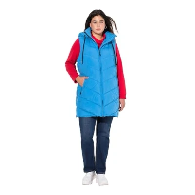 Abbildung von Ulla Popken Hyprar Quilted Weste, Damen, Größe: 42/44, Light petrol blue