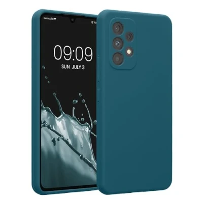 Abbildung von kwmobile Handyhülle kompatibel mit Samsung Galaxy A53 5G Hülle gummierte Handy Case aus Silikon in Petrol matt