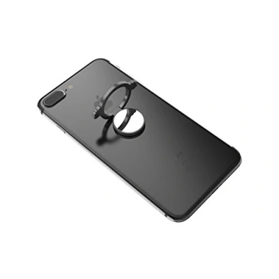Abbildung von Kronya® 360 drehbarer Smartphone Fingerhalter Case Finger Griff Halter Halterung Handy Hülle Ring Ringhalter Ständer Tablet Kompatibel mit Apple iPhone iPad Samsung Galaxy 6 (Schwarz)