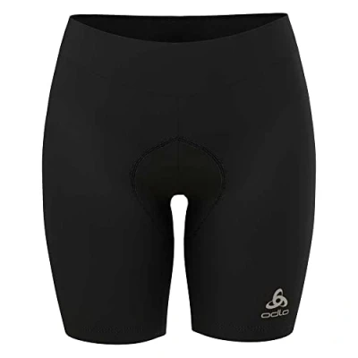 Abbildung von Odlo Damen Fahrradhose Kurz Essential I Gepolsterte Radlerhose Shorts, Schwarz, M EU