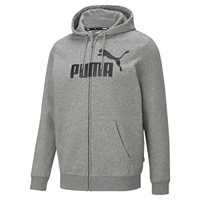 Abbildung von Puma BIG LOGO Hoodie Sweatjacke, Herren, Größe: Large, Medium gray heather